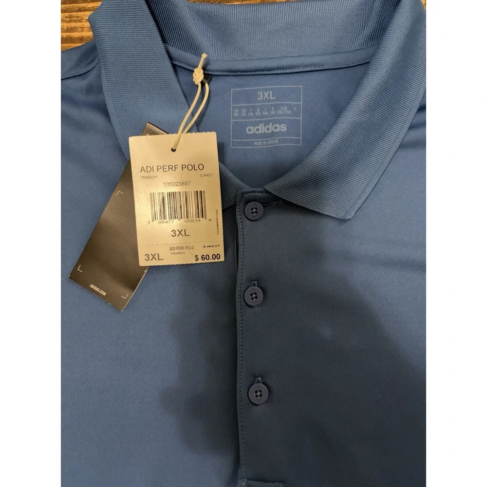 Adidas PGA Georgia Golf Polo Mens 3XL Trace Royal Blue Performance NWT
